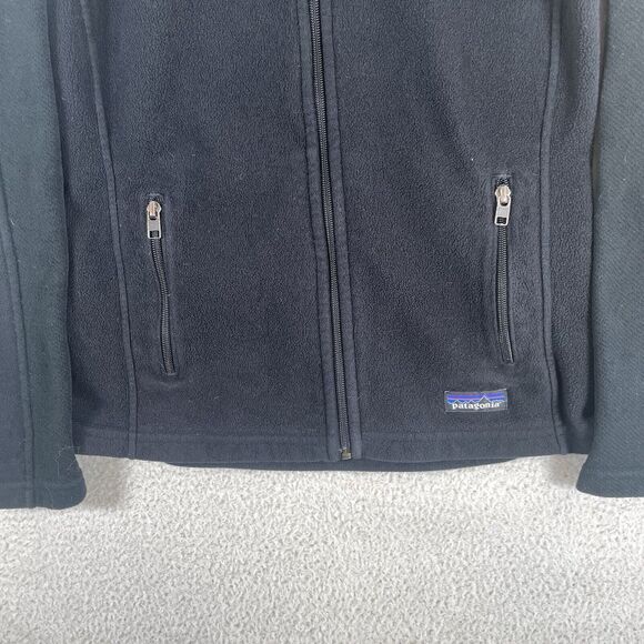 Patagonia Synchilla Sweater Womens Small Black Full Zip Slimming Broken Zip Tab - Picture 9 of 16
